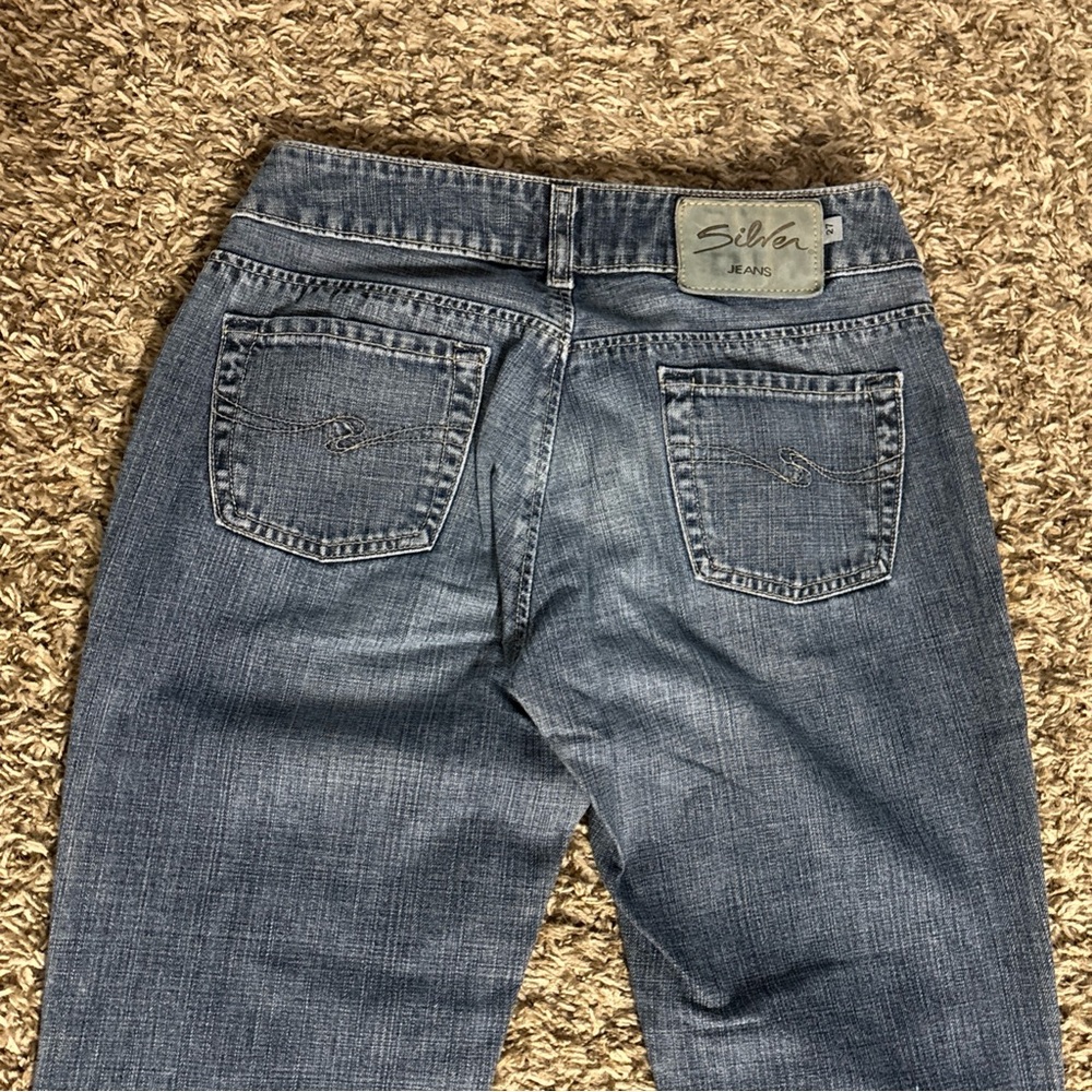 Vintage Silver Jeans Womens 27x34 Blue Flared Boot Low Rise Y2K Canada‎ Made